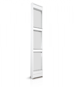 Sideparti og facadeelement – fastkarmsvindue med dobbelt bundplanke, topplanke og 3 glas